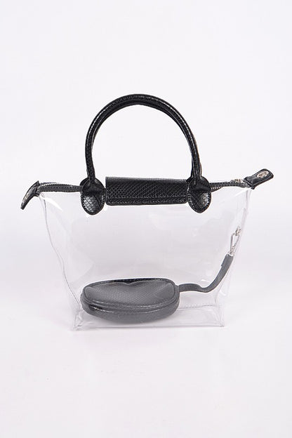 Convertible Clear Mini Tote Bag Set