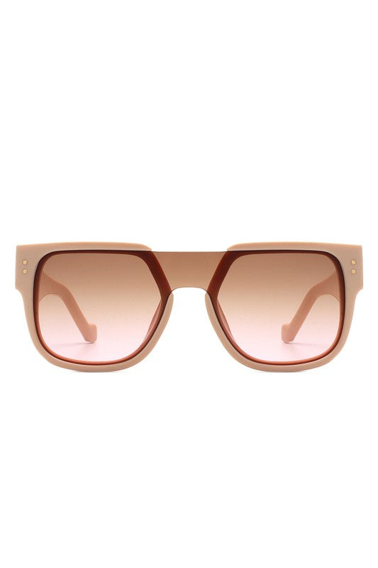 Square Oversize Brow-Bar Chic Fashion Sunglasses