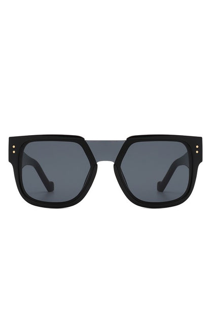 Square Oversize Brow-Bar Chic Fashion Sunglasses