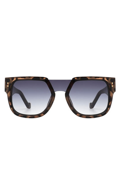 Square Oversize Brow-Bar Chic Fashion Sunglasses