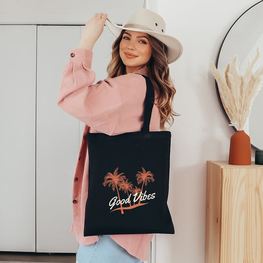 Good Vibes Palm Trees Tote