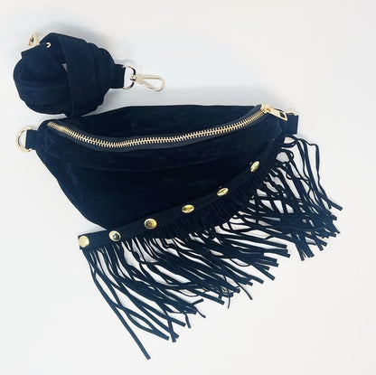 Fringed Or Not Suede Sling Bag