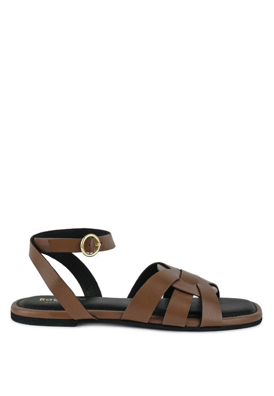 ASHTON Flat Ankle Strap Sandals