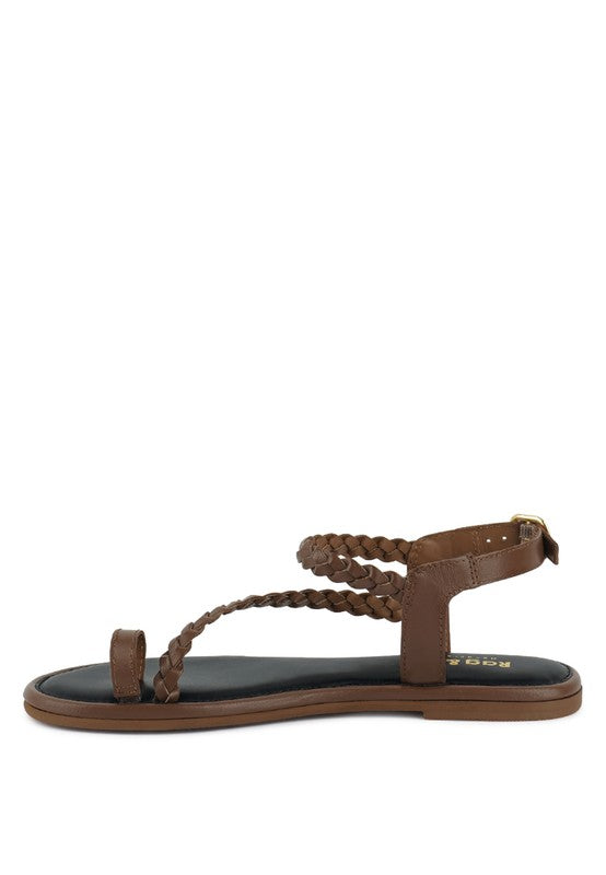 STALLONE Braided Flat Sandals