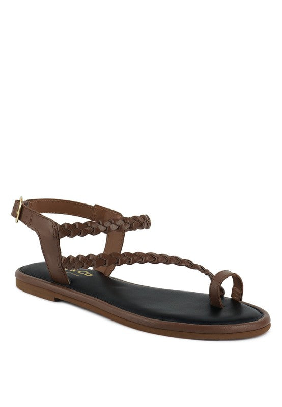 STALLONE Braided Flat Sandals