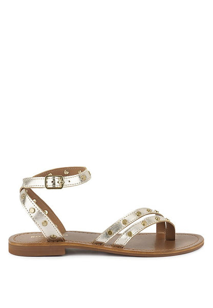 OPRAH Studs Embellished Flat Sandals