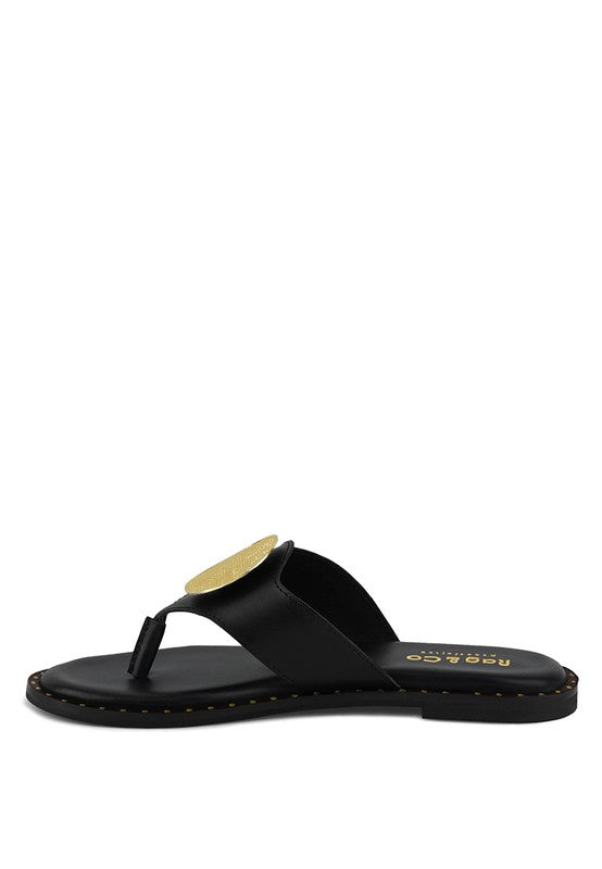 KATHLEEN Embellished Slip-On Thong Sandals