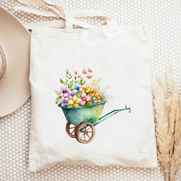 Spring Floral Wagon Tote