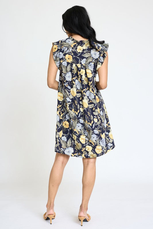 Spring Ruffle Hem Shift Dress