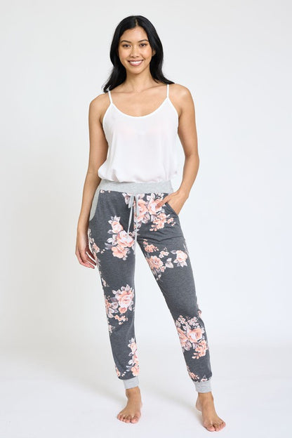 Plus Floral Drawstring Jogger