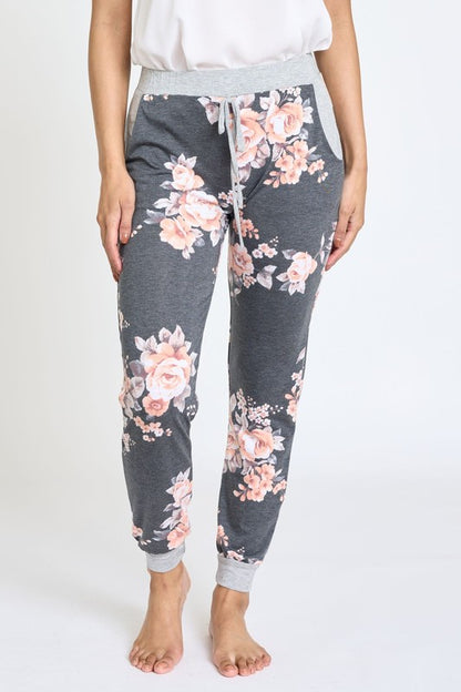 Plus Floral Drawstring Jogger