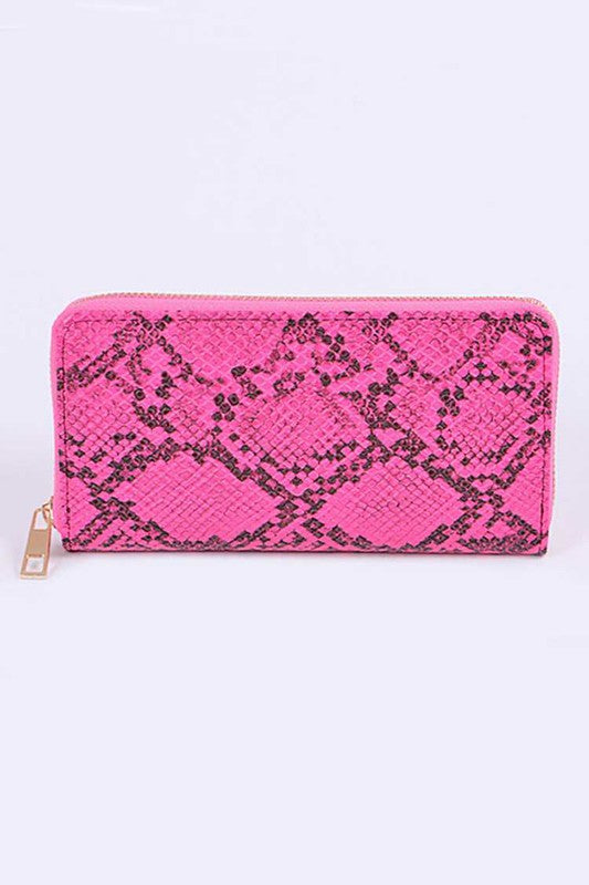 Neon Python Printed Fashion Wallet