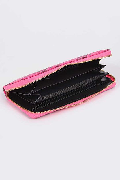 Neon Python Printed Fashion Wallet