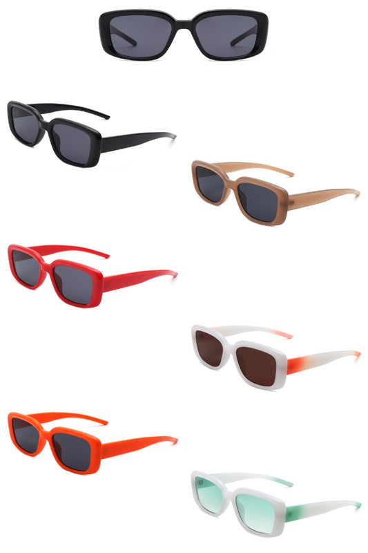 Rectangle Retro Flat Top Square Sunglasses