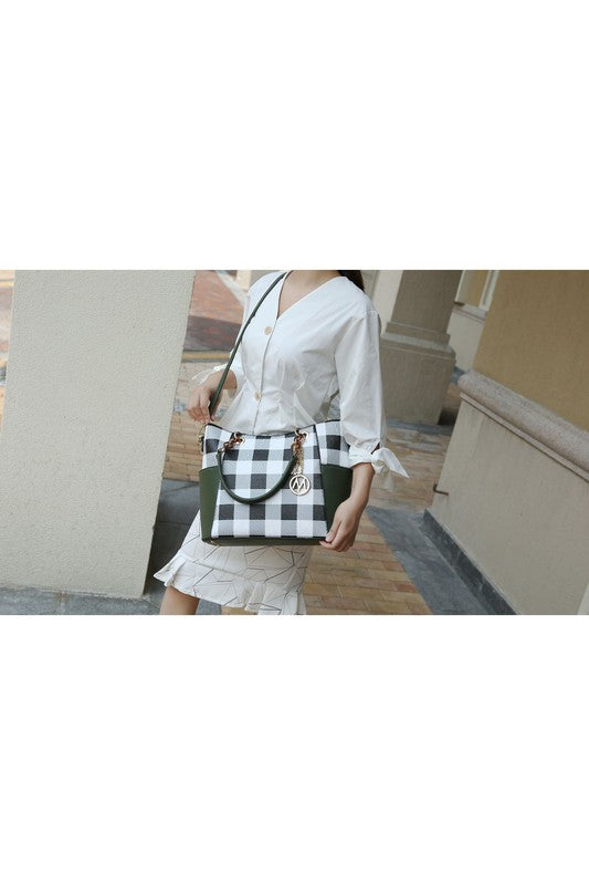 MKF Collection Mariely Checker Tote Bag by Mia K