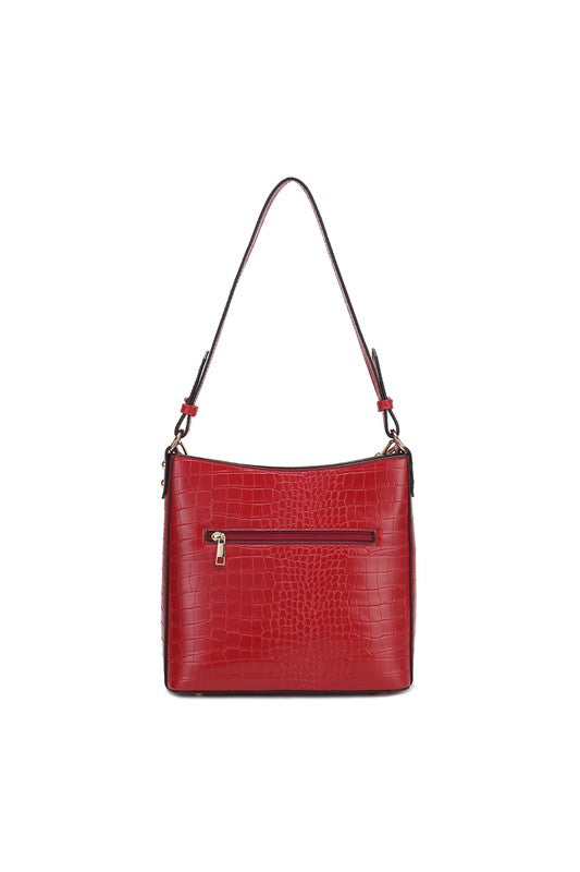 MKF Faux Crocodile-Embossed Shoulder Bag by Mia k