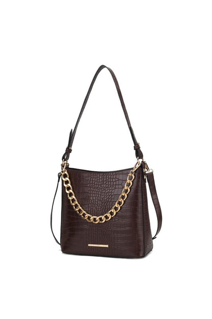 MKF Faux Crocodile-Embossed Shoulder Bag by Mia k