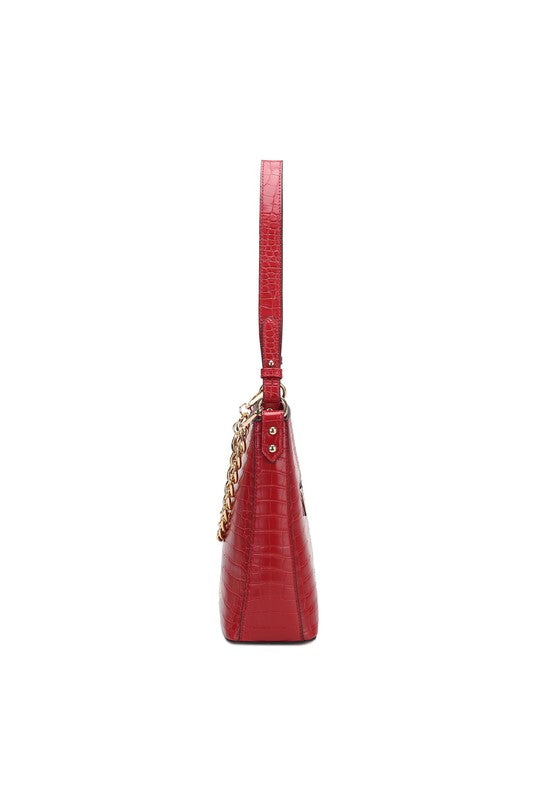 MKF Faux Crocodile-Embossed Shoulder Bag by Mia k