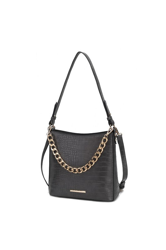 MKF Faux Crocodile-Embossed Shoulder Bag by Mia k