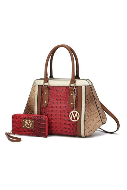 MKF Collection Daisy Croco Satchel & Wallet by Mia