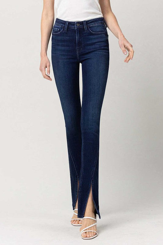 High Rise Slim Straight W/Slit