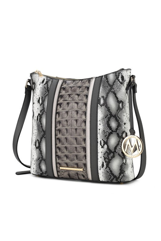 MKF Meline Crocodile and Snake Embossed Shoulder