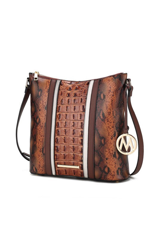 MKF Meline Crocodile and Snake Embossed Shoulder