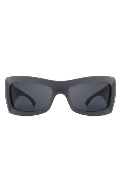 Square Retro Chunky Wrap Around Sunglasses