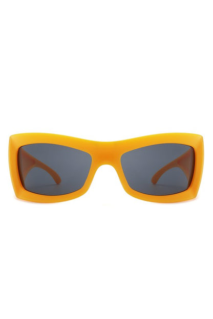 Square Retro Chunky Wrap Around Sunglasses