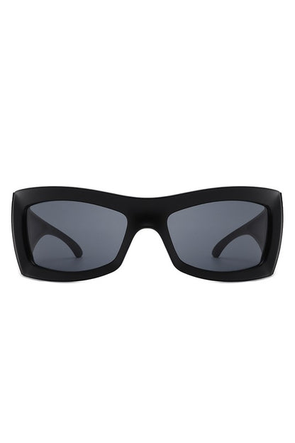 Square Retro Chunky Wrap Around Sunglasses