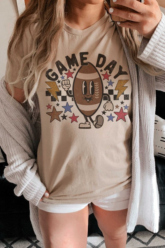 RETRO GAME DAY FOOTBALL GRAPHIC TEE