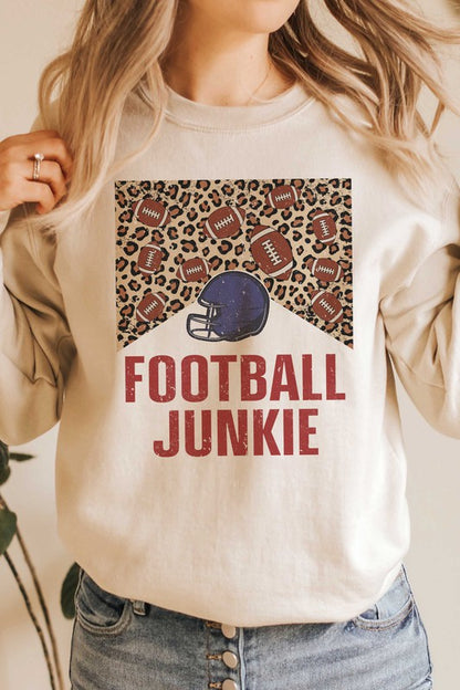 LEOPARD FOOTBALL JUNKIE GRAPHIC SWEATSHIRT