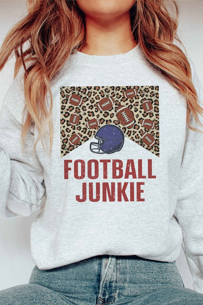 LEOPARD FOOTBALL JUNKIE GRAPHIC SWEATSHIRT