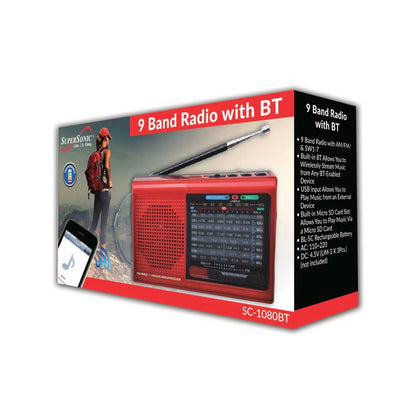 Supersonic 9 Band Radio With Bluetooth