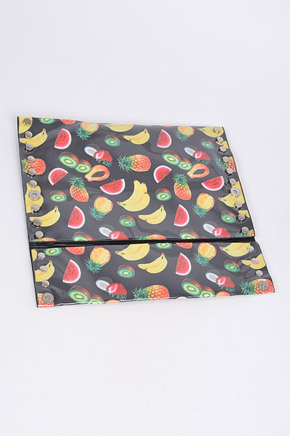 Mix Fruit Print Iconic Envelope Clutch Bag