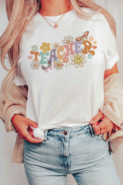 RETRO FLORAL TEACHER Graphic Tee