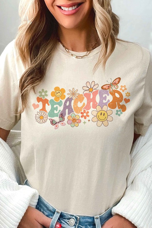 RETRO FLORAL TEACHER Graphic Tee