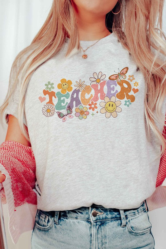 RETRO FLORAL TEACHER Graphic Tee