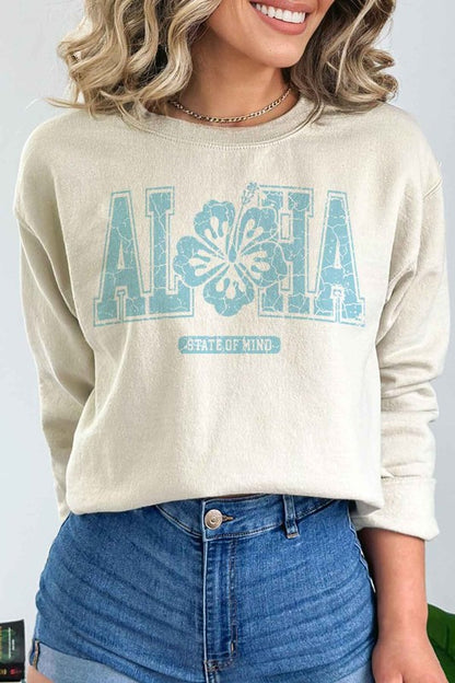 ALOHA STATE OF MIND HAWAII PLUS SIZE SWEATSHIRT