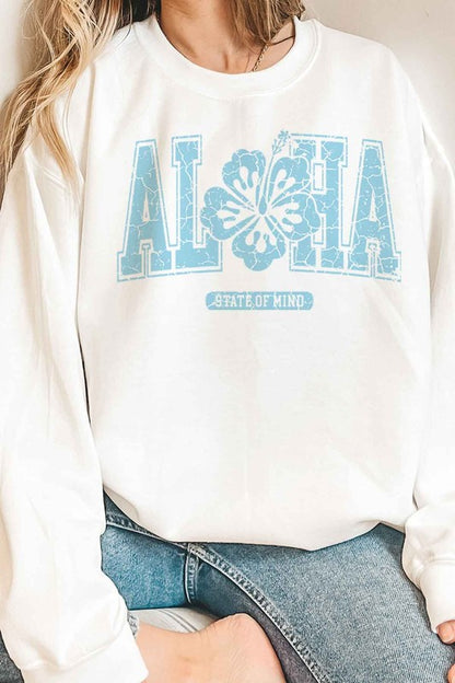 ALOHA STATE OF MIND HAWAII PLUS SIZE SWEATSHIRT