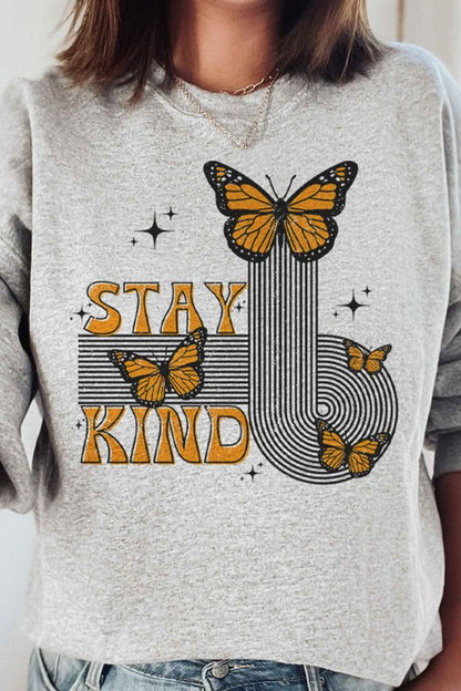 STAY KIND BUTTERFLY PLUS SIZE SWEATSHIRT