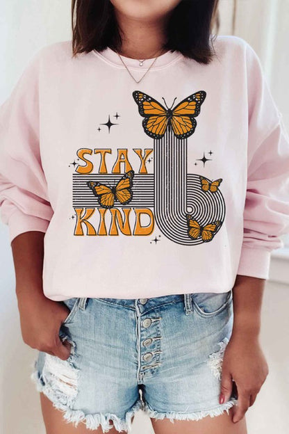 STAY KIND BUTTERFLY PLUS SIZE SWEATSHIRT