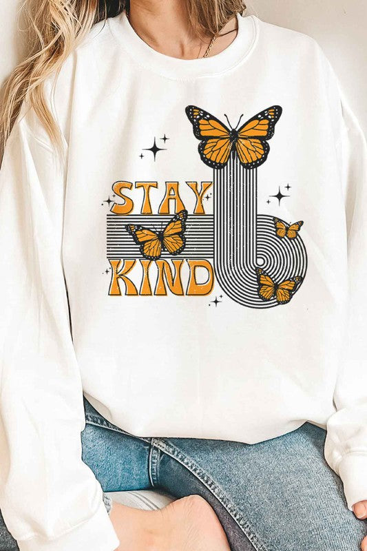 STAY KIND BUTTERFLY PLUS SIZE SWEATSHIRT