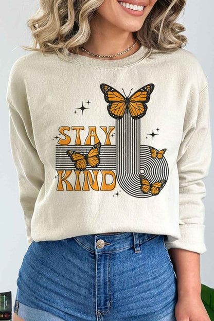 STAY KIND BUTTERFLY PLUS SIZE SWEATSHIRT