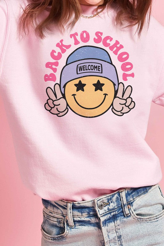 BACK TO SCHOOL HAPPY FACE Graphic Sweatshirt