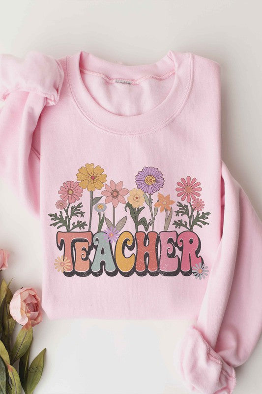 FLORAL TEACHER Graphic Sweatshirt