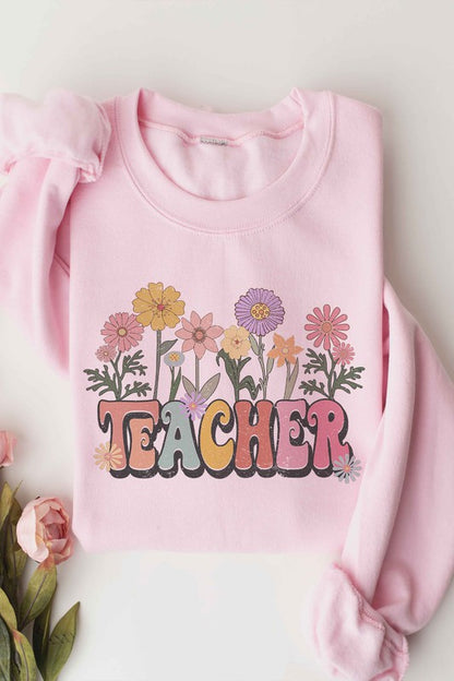 FLORAL TEACHER Graphic Sweatshirt