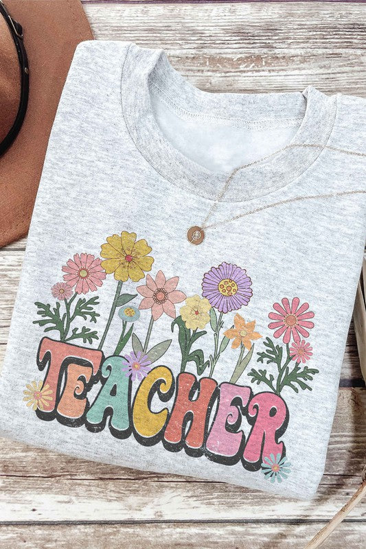 FLORAL TEACHER Graphic Sweatshirt