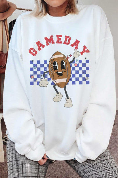 CHECKER GAMEDAY FOOTBALL GRAPHIC SWEATSHIRT