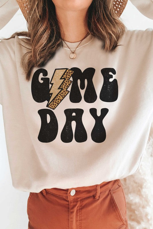 LEOPARD LIGHTNING GAME DAY GRAPHIC SWEATSHIRT